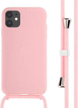 iMoshion Hoesje Geschikt voor iPhone 11 Hoesje Met Koord - iMoshion Siliconen hoesje met koord - Roze