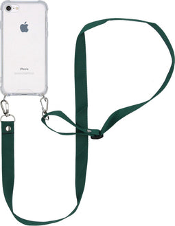 iMoshion Hoesje Geschikt voor iPhone SE (2022) / SE (2020) / 8 / 7 Hoesje Met Koord - iMoshion Backcover met koord - Nylon - Transparant