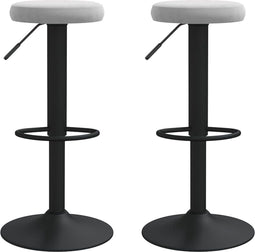vidaXL - Barkrukken - 2 - st - fluweel - lichtgrijs