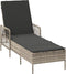 vidaXL - Ligbedden - 2 - stuks - met - Kussens - en - Tafel - Lichtgrijs - Poly - Rattan