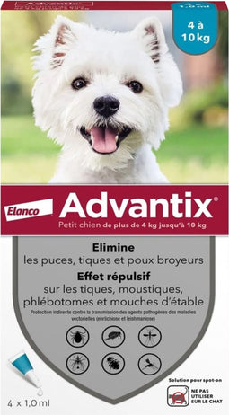ADVANTIX 4 antiparasitaire pipetten - Voor kleine honden van 4 tot 10 kg