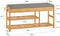 SoBuy FSR47-N - Schoenenbank - 3 planken 2 lades - Bamboe - Grijs kussen - B 90 x D 30 x H 45 cm