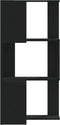 vidaXL - Boekenkast - 3-laags - hoek - 50x50x102 - cm - bewerkt - hout - zwart