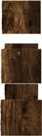 vidaXL - 3-delige - Wandschappenset - met - stangen - bewerkt - hout - gerookt - eiken
