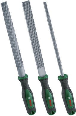 BOSH 3-delige raspenset - Zware platte ronde halfronde houtraspen van hard koolstofstaal (3 stuks)