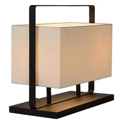 Atmooz - Tafellamp Essau - Slaapkamer / Woonkamer - Industrieel - Zwart en witte kap - Hoogte 37cm - Metaal