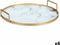 Dienblad Marmer Wit Gouden Metaal Glas 30 x 4,5 x 30 cm (6 Stuks)