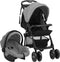 vidaXL - Kinderwagen - 2-in-1 - staal - donkergrijs - en - zwart