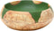 vidaXL - Opzetwasbak - ovaal - 59x40x15 - cm - keramiek - groen - en - bruin