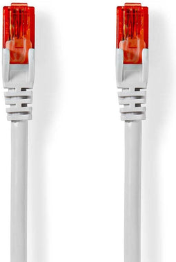 Nedis CAT6 Netwerkkabel - RJ45 Male - RJ45 Male - U/UTP - 0.25 m - Rond - PVC - Wit - Polybag