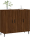 vidaXL - Dressoir - 90x34x80 - cm - bewerkt - hout - bruin - eikenkleur