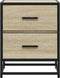 vidaXL - Nachtkastje - 40x31x50 - cm - bewerkt - hout - sonoma - eikenkleurig