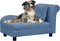 vidaXL - Hondenbank - met - kussen - 83x44x44 - cm - pluche - blauw