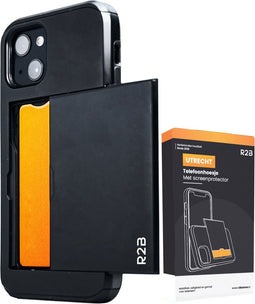 R2B Utrecht - Telefoonhoesje voor iPhone 13 - Pasjeshouder 3 stuks - Zwart