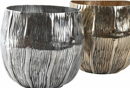 Middenstuk DKD Home Decor Zilverkleurig Gouden Modern 20 x 20 x 19 cm (2 Stuks)