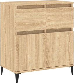 vidaXL - Dressoir - 60x35x70 - cm - bewerkt - hout - sonoma - eikenkleurig