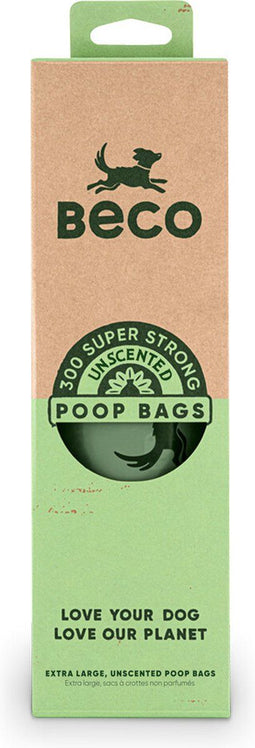 Beco Pets Poop Bags Dispenser - 300 stuks - Groot sterk lekvrij - Groen