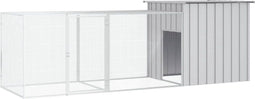 vidaXL - Kippenhok - 300x91x100 - cm - gegalvaniseerd - staal - grijs