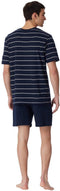 Schiesser Heren Shortama - Korte broek - V-hals - Donker blauw - M