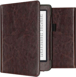 imoshion E-reader Hoesje - Geschikt voor Tolino Shine 4, Kobo Clara 2E - Vegan Leather Bookcase - Donkerbruin
