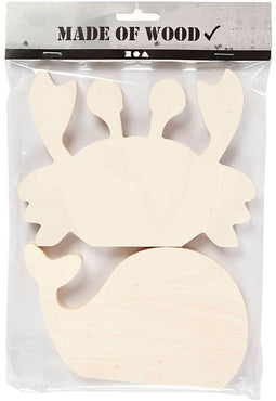 Figuren - Hout - Naturel - 16x9,5-12cm - 2 Stuks