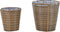 SARTI - Bloempot set van 2 - Bruin - PE rotan