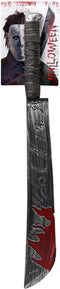 Grote machete/zwaard met bloed - plastic - 74 cm - Halloween/ridders verkleed wapens