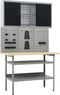 vidaXL - Werkbank - met - drie - wandpanelen - en - een - kast
