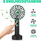 AXTIES 2-in-1 Draagbare Mini Ventilator met LED Lamp - USB Oplaadbaar 2000 mAh Batterij - 3 Snelheden & Lichtstanden - Draagbaar Kleine Tafelventi