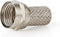 Nedis F-Connector - Recht - Male - Vernikkeld - 75 Ohm - Twist-On - Diameter kabelinvoer: 7.0 mm - Zink Legering - Zilver - 25 Stuks - Envelop