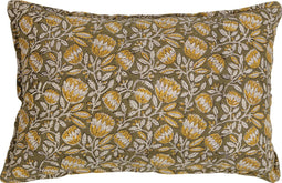 BuPureHome Kussen Bloom - Katoen - Groen/Bruin - 40x60x10