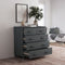 vidaXL - Dressoir - HAMAR - 79x40x80 - cm - massief - grenenhout - donkergrijs