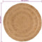 vidaXL - Tapijt - rond - 180 - cm - gevlochten - jute
