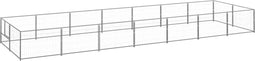 vidaXL - Hondenkennel - 14 - m² - staal - zilverkleurig