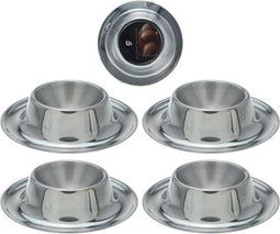Excellent Houseware - Eierdopjes set van 4 stuks Ø 8.5cm - RVS Metaal