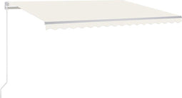 vidaXL - Luifel - handmatig - uittrekbaar - 450x300 - cm - crèmekleurig