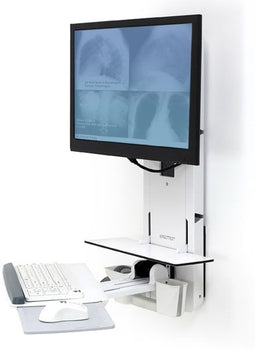 Ergotron 61-080-062 - Muurbeugel - Horizontaal draaibaar Verstelbare hoogte - Wit