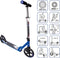 muuwmi aluminium step - kickstep - 205 mm - ABEC 7 - GS-gekeurd - hoogte verstelbaar - blauw