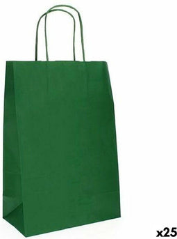 Papieren Zak Fama 31 x 11 x 42 cm Met handvatten Donkergroen 125 g/m² (25 Stuks)