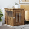vidaXL - Hondenbench - 55x75x65 - cm - bewerkt - hout - artisanaal - eikenkleurig