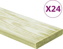 vidaXL - Terrasplanken - 24 - st - 2,88 - m² - 1 - m - massief - grenenhout