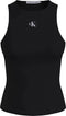 Calvin Klein Micro Monologo - Racer Back Top - Slim-fit - Zwart - Maat L