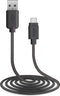 SBS TECABLETC220K - USB-A - USB-C 2m kabel - Snelladen tot 2,4 A - Zwart