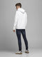JACK&JONES ESSENTIALS JJECORP LOGO SWEAT HOOD - Heren Trui - Witte Logo met Capuchon - Maat L
