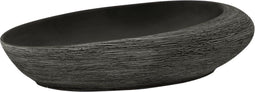 vidaXL - Opzetwasbak - ovaal - 59x40x14 - cm - keramiek - grijs - en - zwart