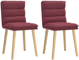 vidaXL - Eetkamerstoelen - 2 - st - stof - wijnrood