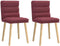 vidaXL - Eetkamerstoelen - 2 - st - stof - wijnrood
