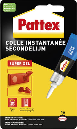 Secondenlijm pattex super gel 3gr | 12 stuks
