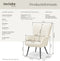 tectake® Hygge Fauteuil - Scandinavische Teddy Bouclé - Ergonomisch - Crème zwart