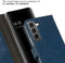 Selencia Galaxy S22 - Echt Lederen Bookcase - Ruimte voor 3 pasjes - Blauw